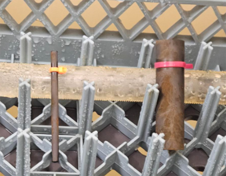Non-oiled parts after 24 hours of continuous B117 salt spray testing